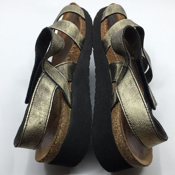 Naot Kayla Sandal Gold Leather Three Strap Adjustable Comfort Shoes US 8 - Picture 9 of 14